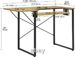Table de travail polyvalente Sew Ready Dart en bois/métal avec table pliante